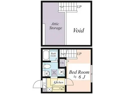 レテエレガンスII(1K/1階)の間取り写真