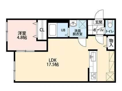 ホワイトパレット北烏山(1K/1階)の間取り写真