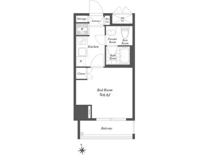 CONDE相模原(1K/9階)の間取り写真