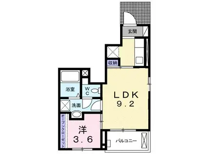 ＪＲ東北本線 南仙台駅 徒歩34分 3階建 築7年(1LDK/1階)の間取り写真