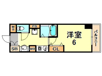 ウィズダムスクウェア(1K/4階)の間取り写真