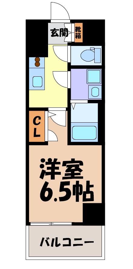 S-RESIDENCE名駅北ALESIA(1K/4階)の間取り写真