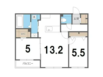 ビッグレジデンス中の島(2LDK/4階)の間取り写真