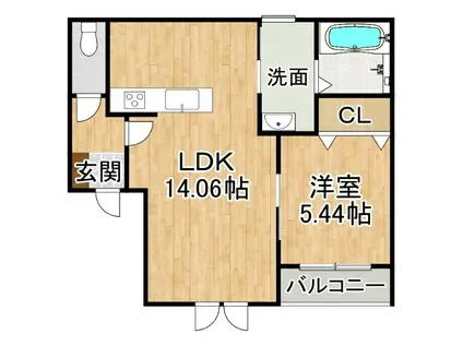 LARISSA(1LDK/1階)の間取り写真