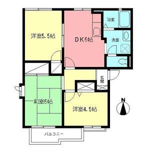 シティーハイム・ロイヤル(3DK/2階)の間取り写真
