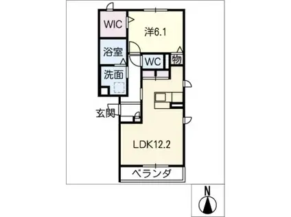 コンチェルト II(1LDK/2階)の間取り写真