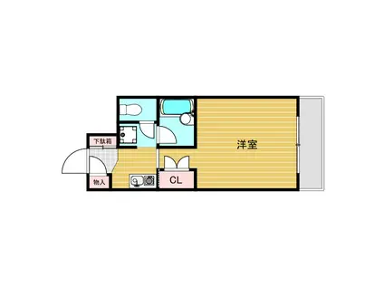 パレエスポワール三国(1K/4階)の間取り写真