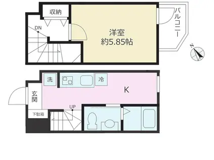 SANCTUAIRE赤羽(1K/2階)の間取り写真