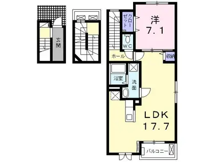 ヤマト.M(1LDK/3階)の間取り写真
