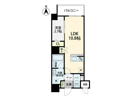 サンマンション鶴舞(1LDK/9階)の間取り写真