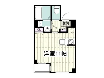 Kフラット(ワンルーム/3階)の間取り写真