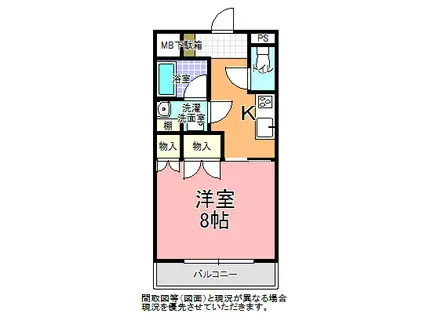 クレセール・本町(1K/5階)の間取り写真