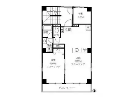 エルサイド(1LDK/2階)の間取り写真