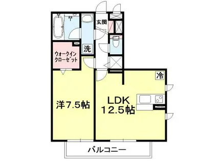 コモレビ大蔵E棟(1LDK/3階)の間取り写真