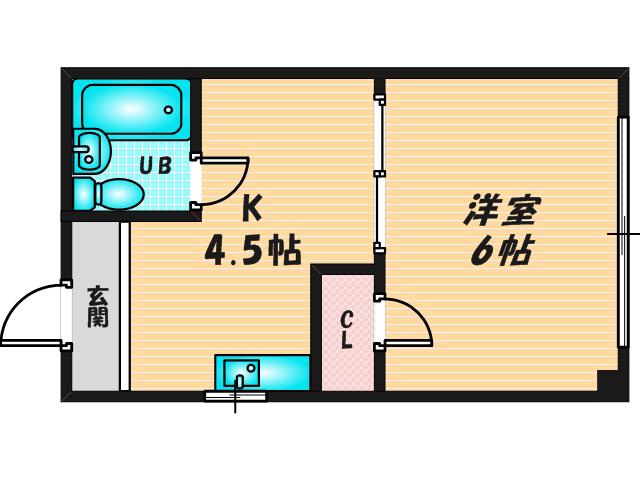 クレインズマンション(ワンルーム/4階)の間取り写真