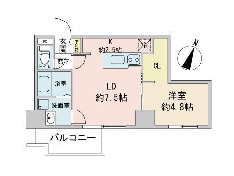 ラヴェーラ大通公園(1LDK/9階)の間取り写真