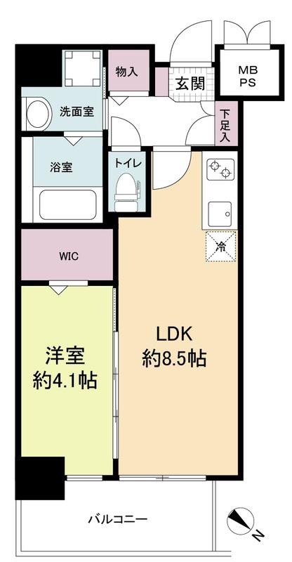 グランカーサ渡辺通(1LDK/3階)の間取り写真