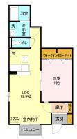 サークルレイ喜沢(1LDK/1階)の間取り写真