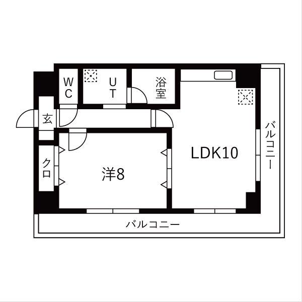 リーガル南船場(1LDK/7階)の間取り写真
