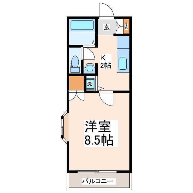 メゾンドエルソル(1K/1階)の間取り写真