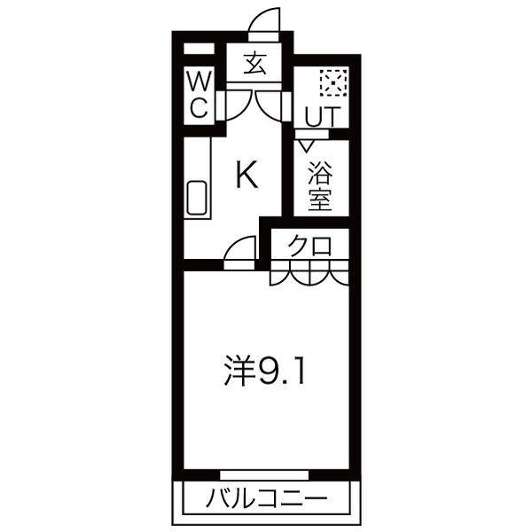 フィオーレTM(1K/1階)の間取り写真