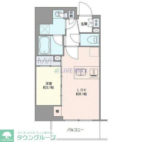 シーフォルム大宮(1LDK/5階)の間取り写真