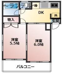 くすのき台マンション(2DK/2階)の間取り写真