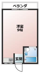 ルピナスかつらぎA(ワンルーム/1階)の間取り写真