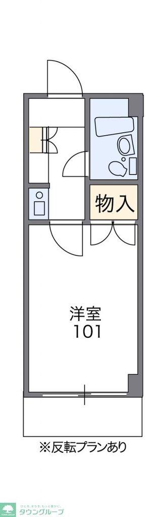 レオパレスRXコスモM(1K/2階)の間取り写真