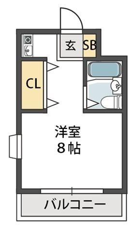 ルーブル西灘(ワンルーム/3階)の間取り写真