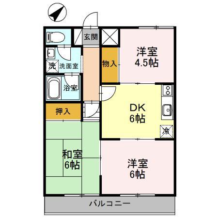 ファミール幸(3DK/3階)の間取り写真