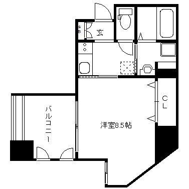 エイペックス京都駅前(1K/8階)の間取り写真