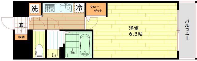 エスリード京橋グレイス(1K/11階)の間取り写真
