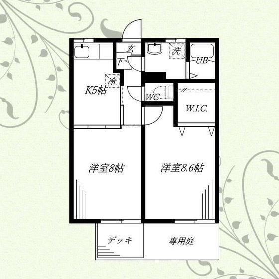 タウンコート共和(2K/1階)の間取り写真