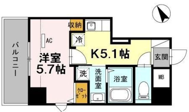 アイリス大森(1K/7階)の間取り写真