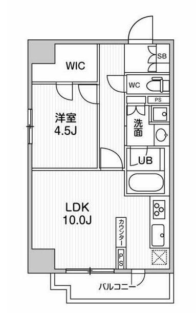 ジェノヴィア南千住IVスカイガーデン(1LDK/2階)の間取り写真