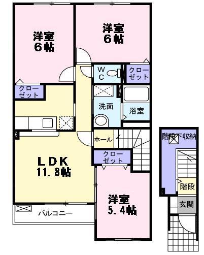 プルミエール2(3LDK/2階)の間取り写真