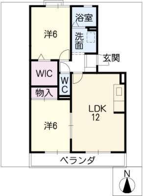 SUN FREA A棟(2LDK/3階)の間取り写真