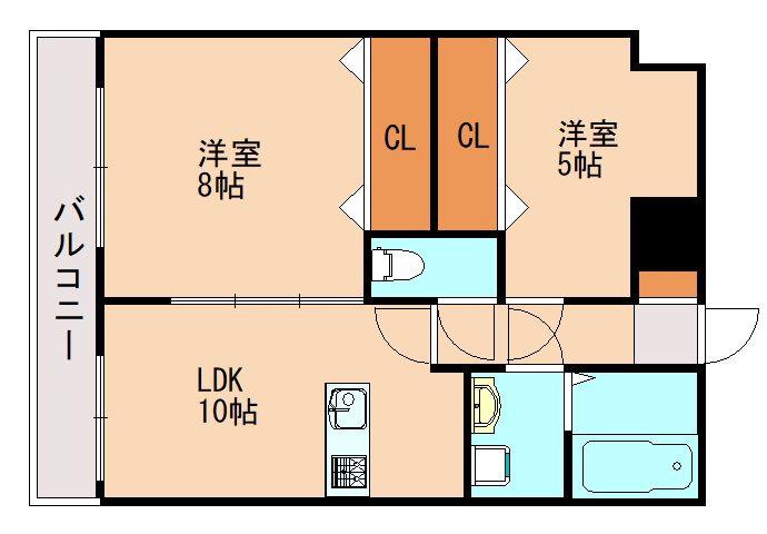 レークサイドエクセル(2LDK/3階)の間取り写真