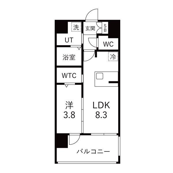 ESTONE HIGASHIOSAKA(1LDK/10階)の間取り写真