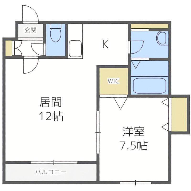 クラリス菊水V(1LDK/4階)の間取り写真