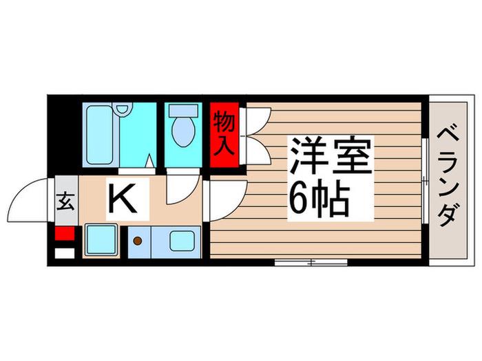 カーサ本中山(1K/2階)の間取り写真