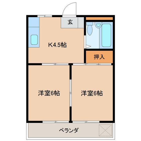 ミキハウス城原(2K/3階)の間取り写真