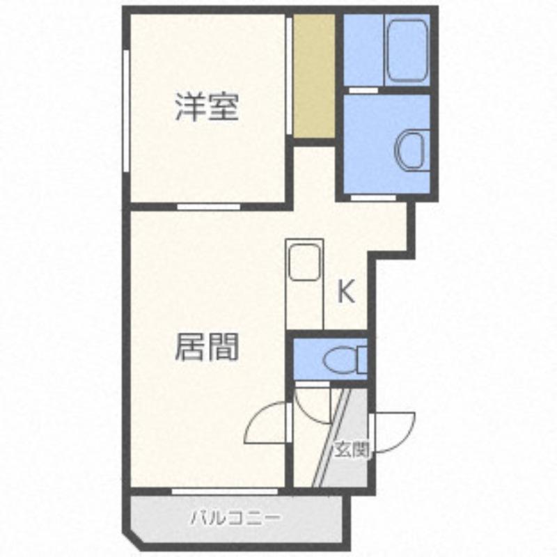 グランメール水車町(1LDK/2階)の間取り写真