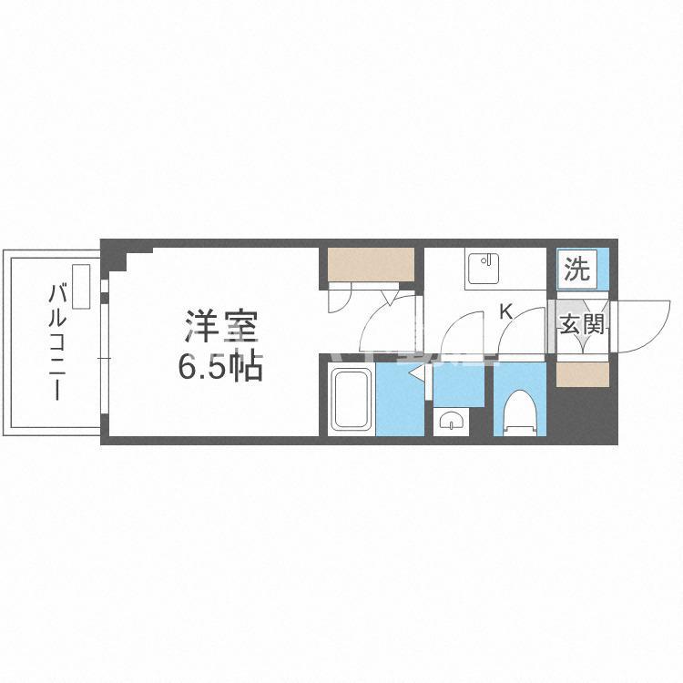 JMFレジデンス桜ノ宮(1K/4階)の間取り写真