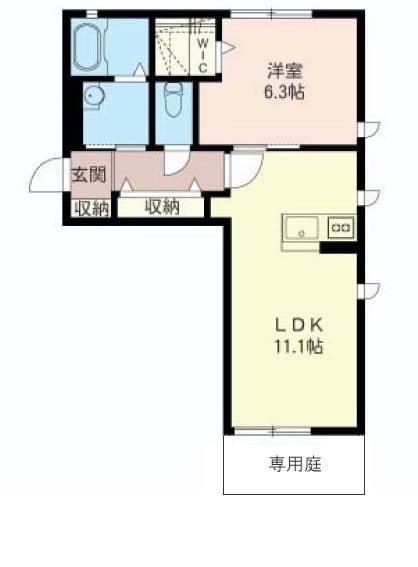 パルティール(1LDK/1階)の間取り写真