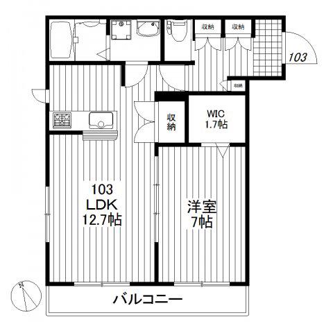 アコルデ三軒茶屋(1LDK/1階)の間取り写真