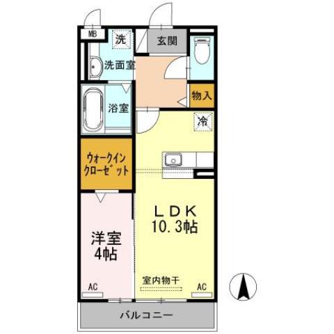 LA MAISON DE BV(1LDK/2階)の間取り写真