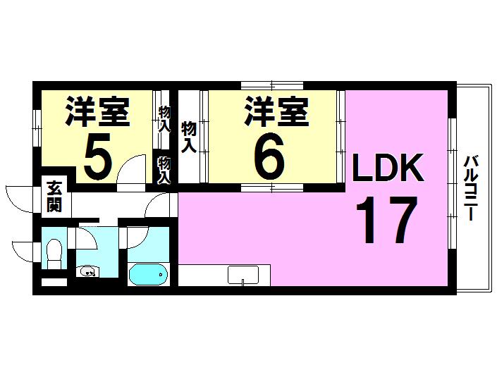 アステール(2LDK/1階)の間取り写真