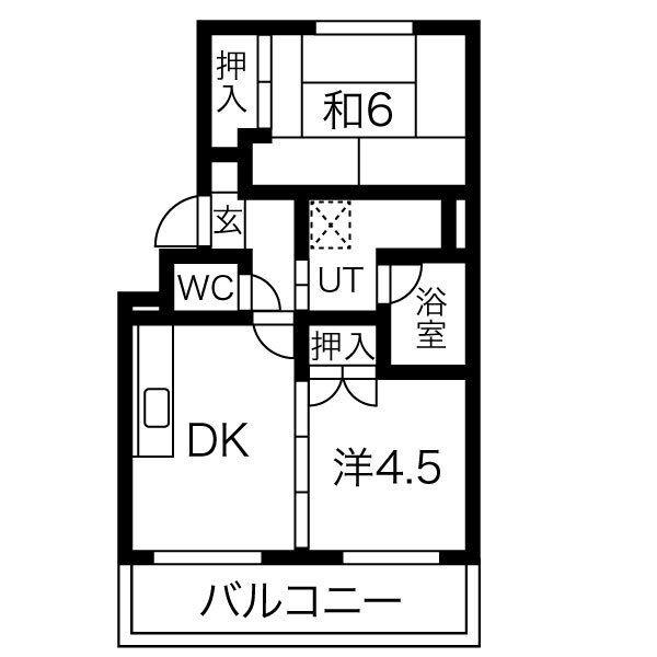 札幌第11トーカンマンション真駒内(2DK/3階)の間取り写真